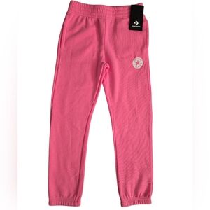 Converse Girls Pink Joggers Pants French Terry Size 10-12 Sweatpants